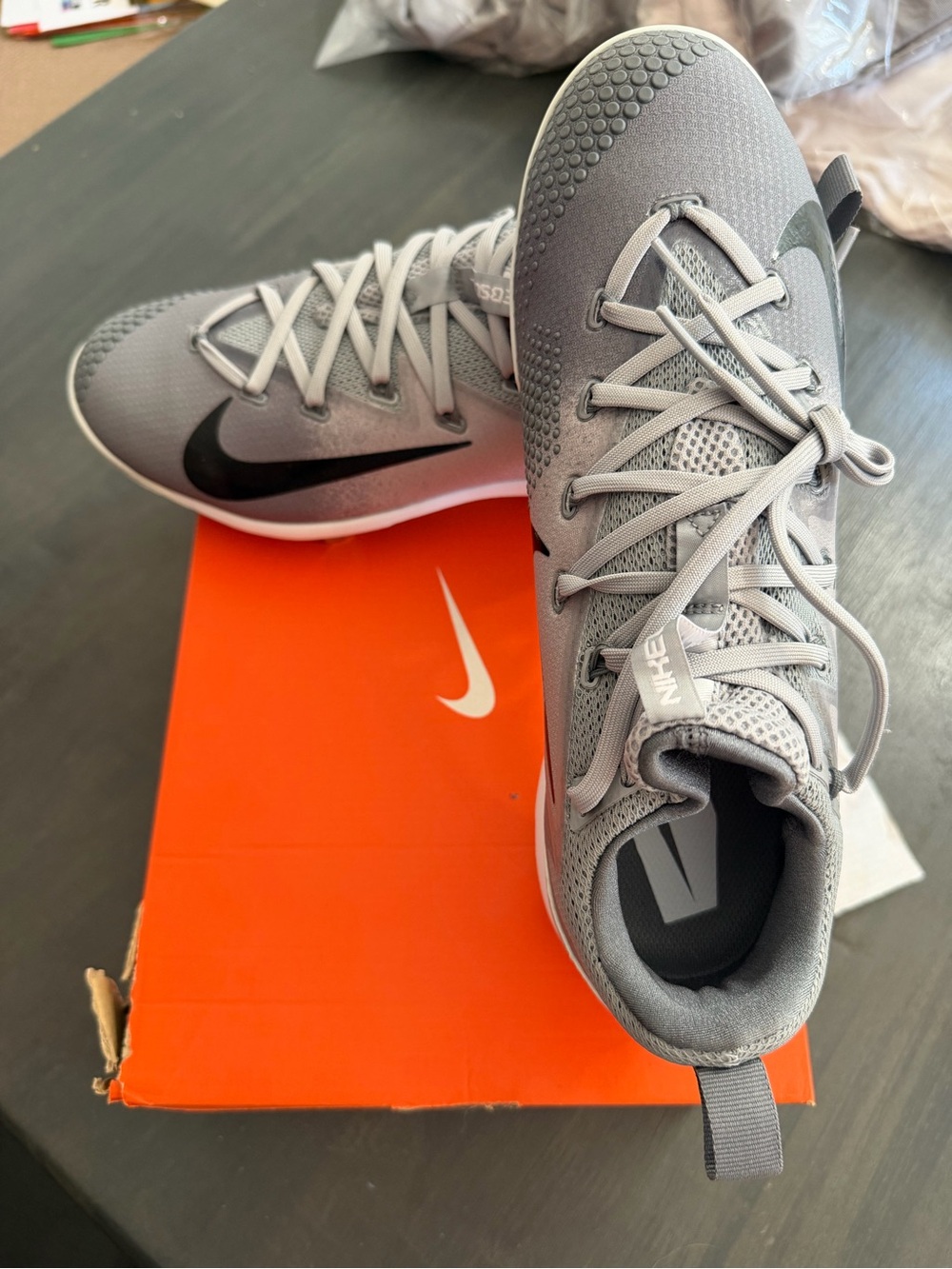 Nike Lunar Vapor Ultrafly Elite Baseball Cleats Gray Sz 9 NWT